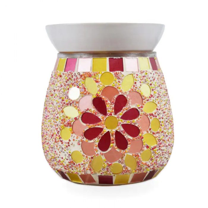 SU-028 Floral Mosaic Glass Wax Melt Warmer - Image 4
