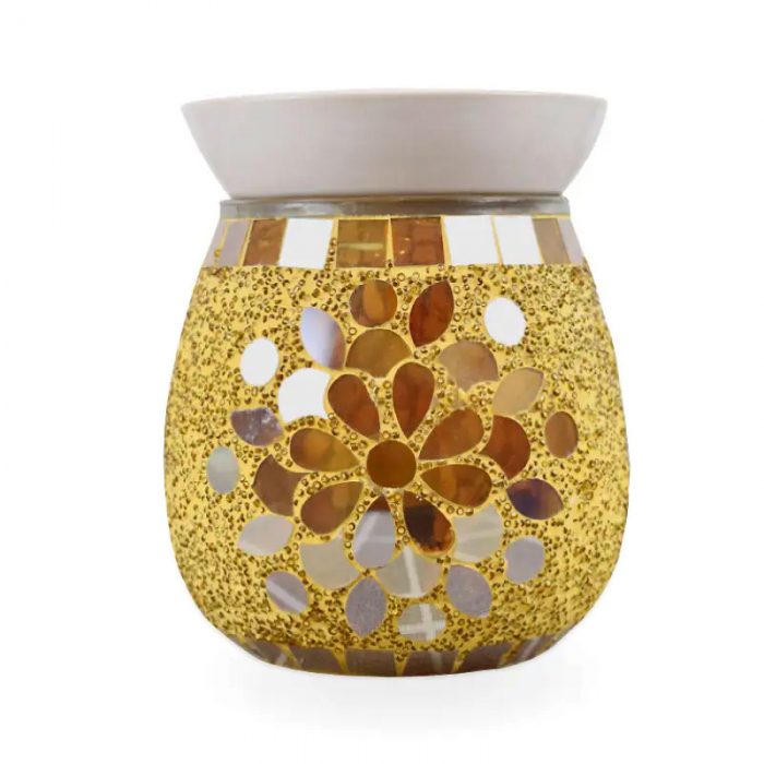 SU-028 Floral Mosaic Glass Wax Melt Warmer - Image 2