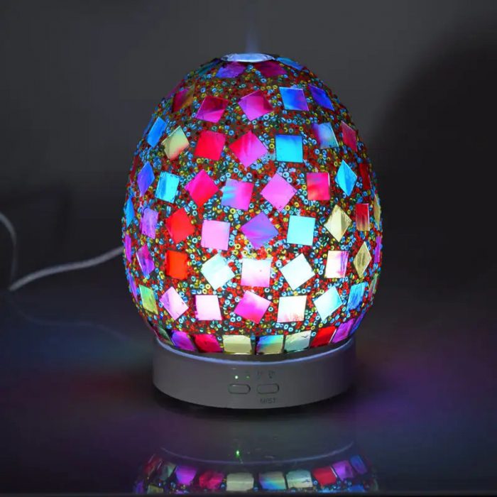 SU-055 Egg Shape Mosaic Glass Essential Oil Diffuser - Image 3