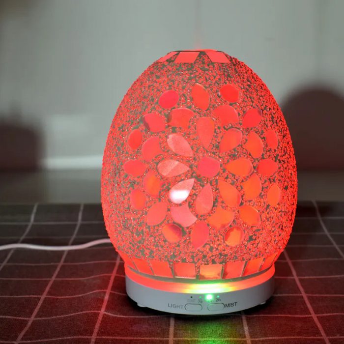 SU-055 Egg Shape Mosaic Glass Essential Oil Diffuser - Image 4