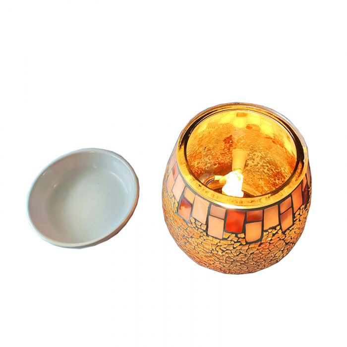 SU-021 Orange Mosaic Electric Wax Melt Burner - Image 3
