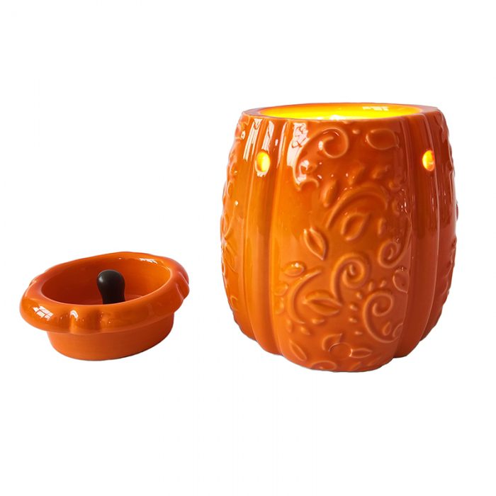 SU-007 Embossed Orange Pumpkin Wax Melt Warmer - Image 5