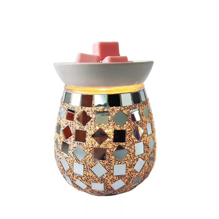 SU-001 Luxury Scent Diffuser Mosaic Glass Candle Wax Melt Warmer - Image 4