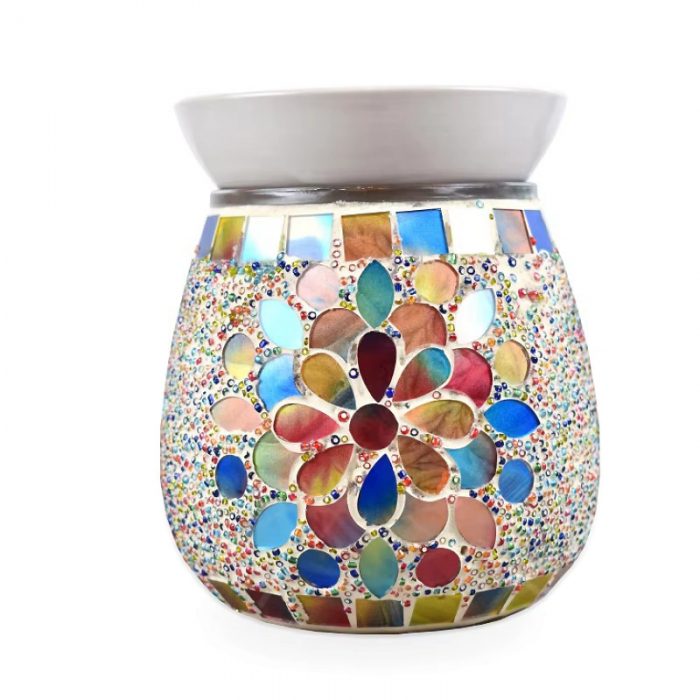 SU-028 Floral Mosaic Glass Wax Melt Warmer