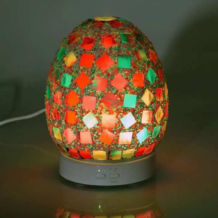 SU-055 Egg Shape Mosaic Glass Essential Oil Diffuser - Image 2